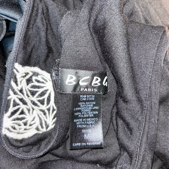 BCBG Paris Women's Size M Lined Stretchy Black Dress Length 43" Good Condition - Picture 3 of 4